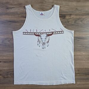 AAA Alstyle Tank Top Western Vintage | Arizona Cow Skull White Large